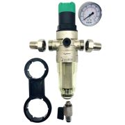 Фильтр VIEIR с регулятором давления и манометром 1/2quot; для холод. воды НИКЕЛЬ (10/1)