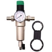 Фильтр VIEIR с регулятором давления и манометром 1/2quot; для гор. воды НИКЕЛЬ (10/1)
