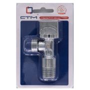 Кран шар. CTM д/сантех. прибор. угл. 1/2quot;х1/2quot; ш/ш с отражат. бабочка, хром. CAME1212