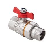 Кран шаровой латунный MVI Ду 15 PN40 вн-американка, бабочка