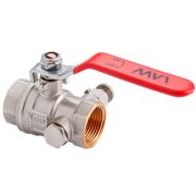 Кран шаровый латунный MVI DN25 PN40 с дренажём и воздухоотводчиком, вн-вн, рычаг