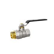 Кран шаровой латунный LD Pride 47.40.В-Н.Р Ду 40 Ру 25 (рычаг ст. с бир)