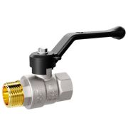 Кран шаровой латунный LD Pride 47.32.В-Н.Р Ду 32 Ру 25 (рычаг с бир.)