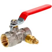 Кран шаровой латунный РИДАН BVR-DR DN40 PN40 с внутренней резьбой и спускным элементом