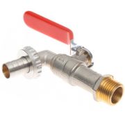 Кран шаровой латунный РИДАН BVR-CR DN15 PN10 с наружной резьбой, спускной под шланг, рукоятка