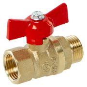 Кран шаровой ГАЛЛОП DN-15 СТАНДАРТ 231 бабочка красная, ВхН, PN 40