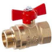 Кран шаровой ГАЛЛОП DN-20 СТАНДАРТ 231 бабочка красная, ВхН, PN40