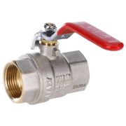 Кран VIEIR шаровый 11/4quot; ВВ, красная ручка, никель (36/6) VR200-04