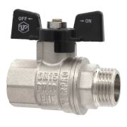 Кран VIEIR шаровый 1/2quot; ВН, черн. бабочка, никель (120/12) VP221-01