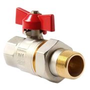 Кран VIEIR шаровый с американкой 1/2quot; НВ, кр. бабочка VR204-01