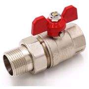 Кран VIEIR шаровый с американкой 1quot; НВ, кр. бабочка VR204-03