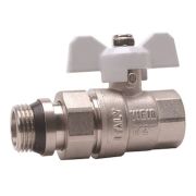 Кран VIEIR шар. с амер. с кольцевым уплотнением 1/2quot; белые никель VR204-01А