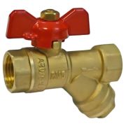 Кран VIEIR шаровой с фильтром ручка бабочка 3/4quot; GL134