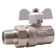 Кран VIEIR шар. с амер. 1/2quot; белые никель VR204-01B