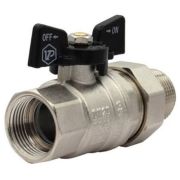 Кран VIEIR шаровый прямой с разьемн. соедин. (американка) 1/2quot; НВ, бабочка, черный (56) VP224-01