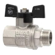 Кран VIEIR шаровый 3/4quot; НН, усиленный, кр. бабочка, никель (80/10) VR105-04