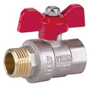 Кран VIEIR шаровый 1/2quot; НН, усиленный, кр. бабочка, никель (1112/14) VR105-03