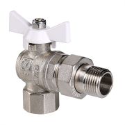 Кран шар. Valtec VT.228.NW.04 BASE ВН 1/2quot; с американкой бабочка белая угловой