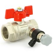 Кран Uni-Fitt шаровой ВВ 1/2quot; с дренажным вентилем (заглушка 1/4quot;), бабочка