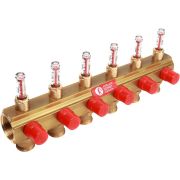 Коллектор Giacomini с отсечными клапанами и расходомерами 1quot; x 18 /6, R553MY006