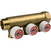 Коллектор сантехнический Giacomini с вентилями 1quot; x 16 /3, R585CY043