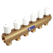 Коллектор Giacomini с термостатическими клапанами 1quot; x 18 /12, R553VY012