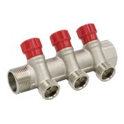 Коллектор VIEIR регулир. с вентилями 1quot;х3/4quot; 3 выхода (16/2) VR903