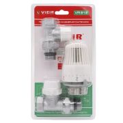 Комплект VIEIR радиаторный прямой (клапан термостат. клапан запорный,термоловка) 1/2quot; VR312 (25/1)