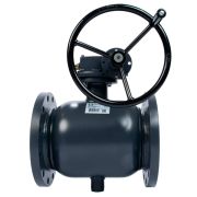 Кран шаровой стальной РИДАН RJIP Premium FF DN125 PN16 WG фланцевый, с редуктором, неполнопроходной