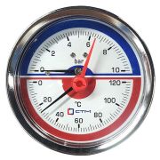 Термо-манометр СТМ аксиального подключения 1/4quot;, измерение до 10 бар, до 120гр
