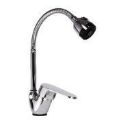 Смеситель АМУР д/кухни 40 мм quot;уткаquot;, п/г, гусак гофр.с 2-х аэрат, хром, L5102 (10) Арт. BY3010-B2