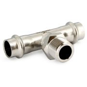 Тройник Uni-Fitt пресс 22х1/2quot;х22 нар. р., нерж. ст.