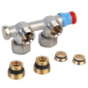 Узел нижнего подключения Giacomini угловой термостатический 3/4quot;F x 3/4quot;E, R386TX013