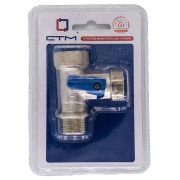 Кран шар. д/быт. прибор. 1/2quot;х3/4quot;х1/2quot; г/ш/ш флажок, никел. CTM CA3N1234