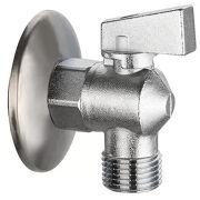 Кран VIEIR шаровый угловой 1/2quot;x3/4quot; матовый хром. с отражателем (60/15) VER34