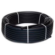 Труба ПНД 25х2,0 SDR13,6 черная с синей полосой, питьевая (200)