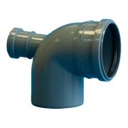Отвод Политэк Пайп 110х90гр. с выходом 50 фронтальный (тыл) ВК (35)