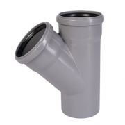 Тройник Ostendorf 90/90х45гр. HTEA внутр.кан. PPS серый