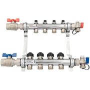 Комплект коллекторов REHAU HKV из нержавеющей стали на 4 контура с шаровыми кранами