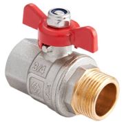 Кран шаровой MVI латунный Ду 25 PN40 вн-нр, бабочка