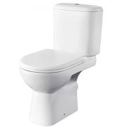 Унитаз-компакт косой выпуск нижний подвод с арматурой 2реж слив кнопка с сиденьем ПП микролифт белый