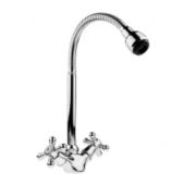 Смеситель БЕЛЫЕ КОЛОДЕЗИ д/кухни 1/2quot; кер. п/шпильку, с гофриров. гусаком, TYE-1030(10)