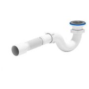 Сифон АНИ пласт д/поддона трубный 1 1/2quot;x50/40 с гофрой 40х50 D-70мм E115