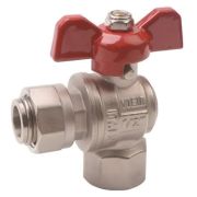 Кран VIEIR шаровый угловой с накидной гайкой 1/2quot; никель (112/14) VERS52