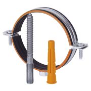 Хомут Humalt металлич. М8 (20-24) 1/2quot; с гайкой, шпилькой-шурупом и дюбелем RU-HT (1/160)