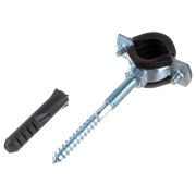 Хомут СТМ металлорезиновый с дюбелем и шурупом 1/2quot; (20-25мм)