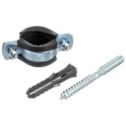 Хомут металлорезиновый с дюбелем и шурупом 3/4quot; (26-30мм) CTM