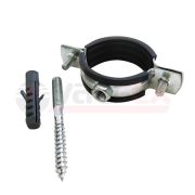 Хомут оцинк.с резин. уплотнением (РМ)(в компл.шпилька М8*80 и дюбель) (32-36 мм) 1quot; VALFEX (110)