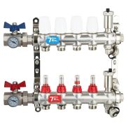 Группа коллекторная VIEIR без кранов из нерж. стали, с расход-ми 6 вых. VR116-06A