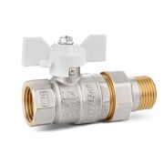 Кран шаровой латунный LD Pride 47.15.В-ГШ.Б (White) Ду 15 Ру 40 вн-американка, бабочка